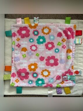 Bright Starts Taggies Floral Baby Lovey Security Blanket Pink Multicolor